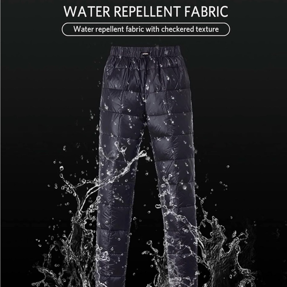 Men's Quilted Black Pants - Picture 7 of 8